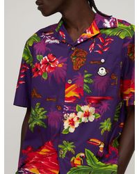 Moncler Genius Palm Angels Printed Cotton Poplin Shirt - Purple