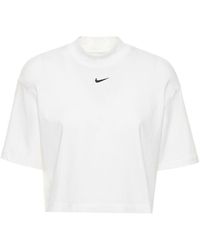 Nike Bauchfreies Oberteil Aus Baumwolle - Weiß
