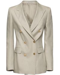 Tagliatore 0205 - J Parigi Double Breasted Linen Blazer - Lyst