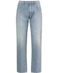 Balmain - Monogram Jacquard Straight Denim Jeans - Lyst