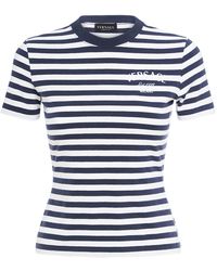 Versace - Logo Striped Jersey T-shirt - Lyst