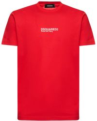 DSquared² - Logo Printed Cotton Jersey T-Shirt - Lyst