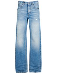 Saint Laurent - baggy Cotton Denim Wide Jeans - Lyst