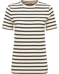 Jil Sander - Logo Striped Cotton Jersey T-shirt - Lyst