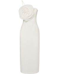 Blumarine - Gewaschene Gabardine-kleid Mit Rose - Lyst