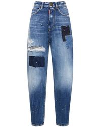 DSquared² - Jeans con cintura alta patchwork - Lyst