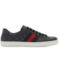 Gucci Men's New Ace GG-pattern Canvas Low-top Trainers in Black (Blue) for  Men - Save 37% | Lyst