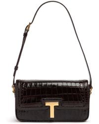 Tom Ford - E/w Embossed Leather Shoulder Bag - Lyst