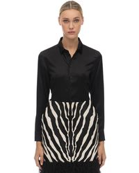 Saint Laurent Chemise En Satin De Soie "Classic" - Noir