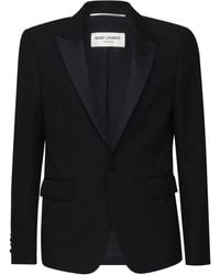Saint Laurent - Wool Gabardine Tuxedo Jacket - Lyst