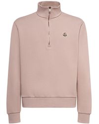 Moncler - Zip-Up Cotton Turtleneck Sweatshirt - Lyst