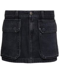 DIESEL - Mujer Minifalda Cargo De Denim - Lyst
