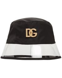 Dolce & Gabbana Baumwolle Fischerhut in Häkeloptik mit DG-Logo in Rot Damen Accessoires Hüte Caps & Mützen 