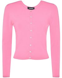 DSquared² - Viscose Blend Knit Cutout Top W/Pearls - Lyst