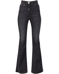 Roberto Cavalli Denim Cropped Sequin-embellished Mid-rise Bootcut Jeans in Blue Womens Clothing Jeans Bootcut jeans 