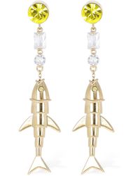 Marni - Fish Crystal Drop Earrings - Lyst