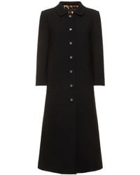 Dolce & Gabbana - Wool Crepe Single Breasted Long Coat - Lyst