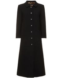 Dolce & Gabbana - Wool Crepe Single Breasted Long Coat - Lyst