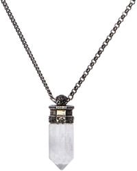 Alexander McQueen Quartz Pendant Long Chain Necklace - Metallic