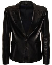 Brunello Cucinelli - Single Breasted Leather Jacket - Lyst