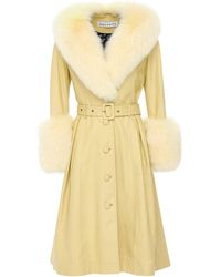 Saks Potts Foxy Leather Coat W/ Fox Fur - Yellow
