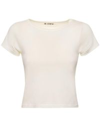ÉTERNE - Short Sleeve Stretch Cotton T-Shirt - Lyst
