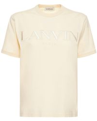 Lanvin - T-shirt In Jersey Di Cotone Con Logo - Lyst