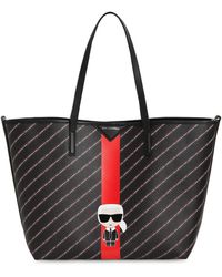 Karl Lagerfeld Tote Aus Kunstleder Mit Logo - Schwarz