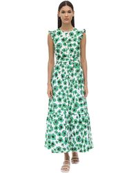 Borgo De Nor Gabriella Floral Print Poplin Dress - Grün