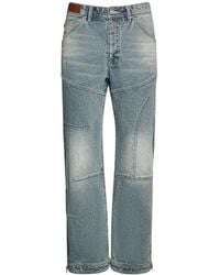 Ahluwalia Priya Organic-cotton Wide-leg Jeans in Light Indigo (Blue ...