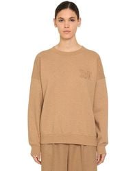 Max Mara Embroidered Cotton & Camel Sweatshirt - Natural