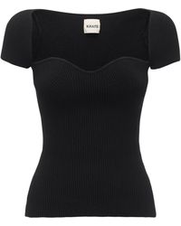 Khaite Geripptes Viskosemischhemd "ista Cap" - Schwarz