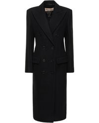 Alexandre Vauthier - Double Breasted Wool Blend Long Coat - Lyst