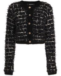 Versace - Knit Jacquard Cropped Jacket - Lyst
