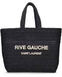 Saint Laurent - Tote Aus Raffia "rive Gauche" - Lyst