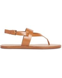 Max Mara - 10Mm Leather Thong Thong Sandals - Lyst