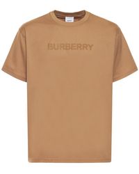 Burberry - T-shirt en jersey de coton à logo harriston - Lyst