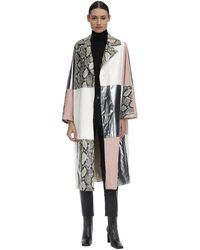 Stand Studio Trench In Ecopelle Patchwork - Metallizzato