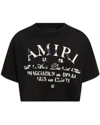 Amiri - コットンジャージークロップドtシャツ - Lyst