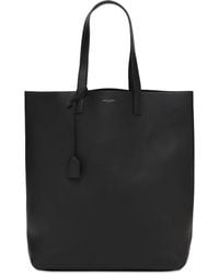 Saint Laurent - Logo Leather Shopping Bag - Lyst