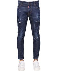 DSquared² 17cm Tidy Biker Cotton Denim Jeans - Blue
