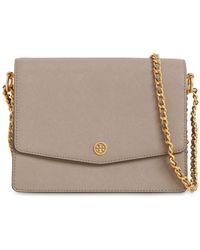 Tory Burch Schultertasche Aus Leder "robinson" - Grau