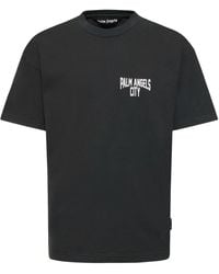 Palm Angels - T-shirt en coton à logo pa city - Lyst