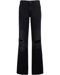 The Row - Carel Distressed Midrise Straight Jeans - Lyst