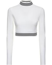 adidas Originals Langärmeliges, Kurzes T-shirt Aus Baumwollmischung - Weiß