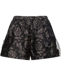 Versace - Shorts in twill di seta con stampa barocco - Lyst