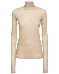AURALEE - Super Soft Sheer Wool Jersey Top - Lyst