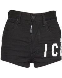 DSquared² Shorts Aus Stretch-baumwolldenim "icon" - Schwarz