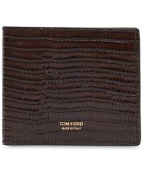 Tom Ford - Croc Embossed Leather Bifold Wallet - Lyst