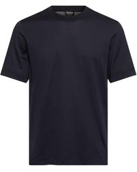 Zegna - T-shirt Aus Baumwolle Und Seide "legerissimo" - Lyst